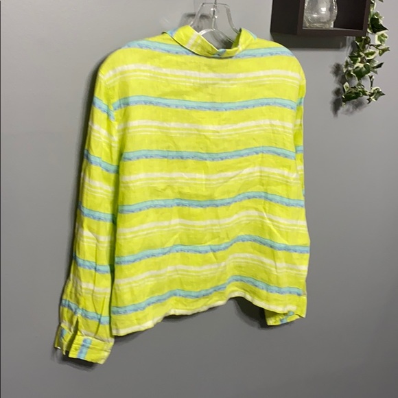 Kim Rodgers Striped Boxy Button Down sz LP - Picture 5 of 5